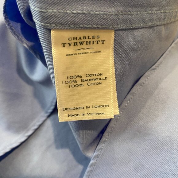 Charles Tyrwhitt Non-Iron Twill Dress Shirt Extra Slim Fit (16/33 inches) - Picture 6 of 8